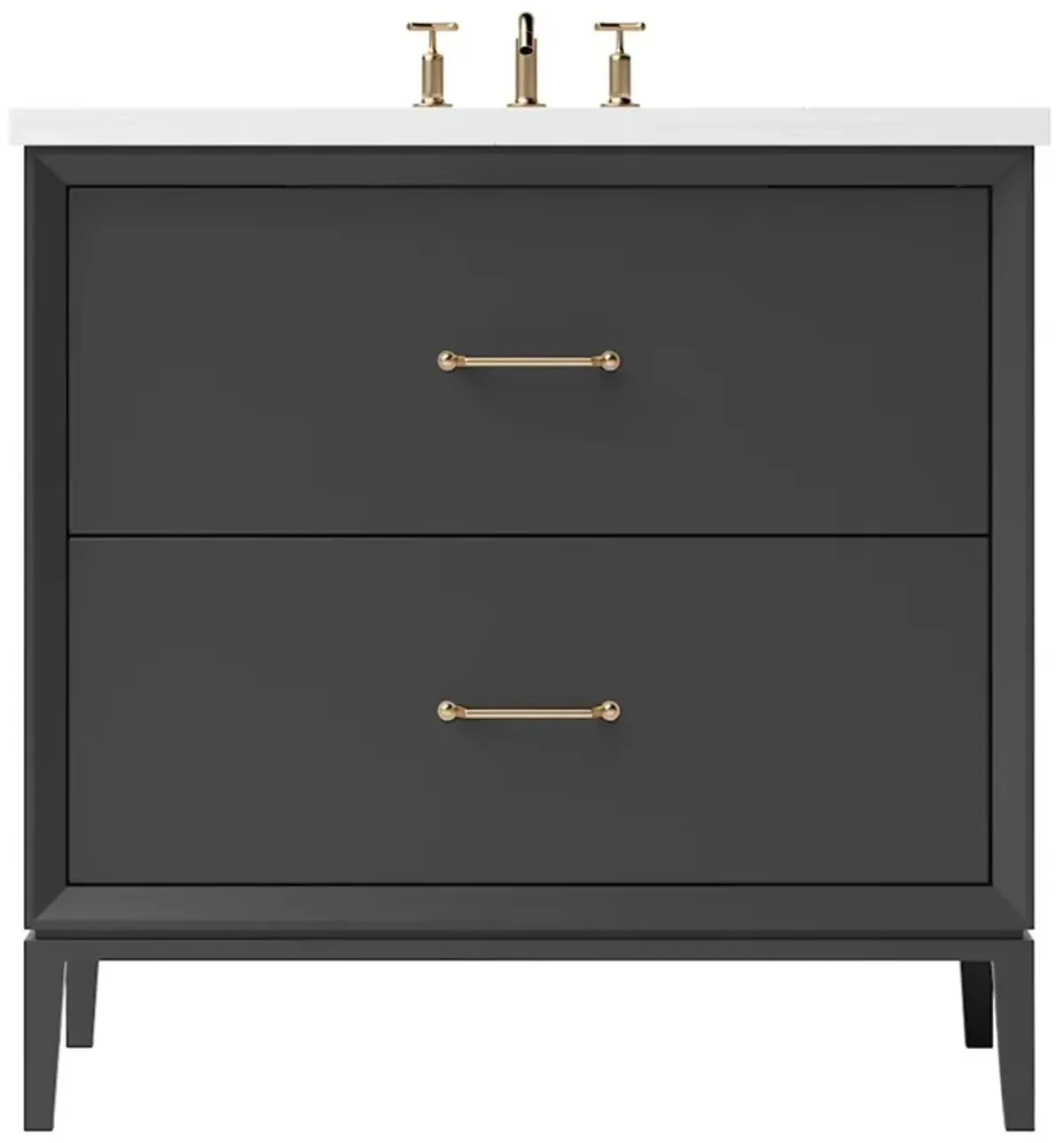 Hawthorne Two-Drawer Single Bathroom Vanity - Black
