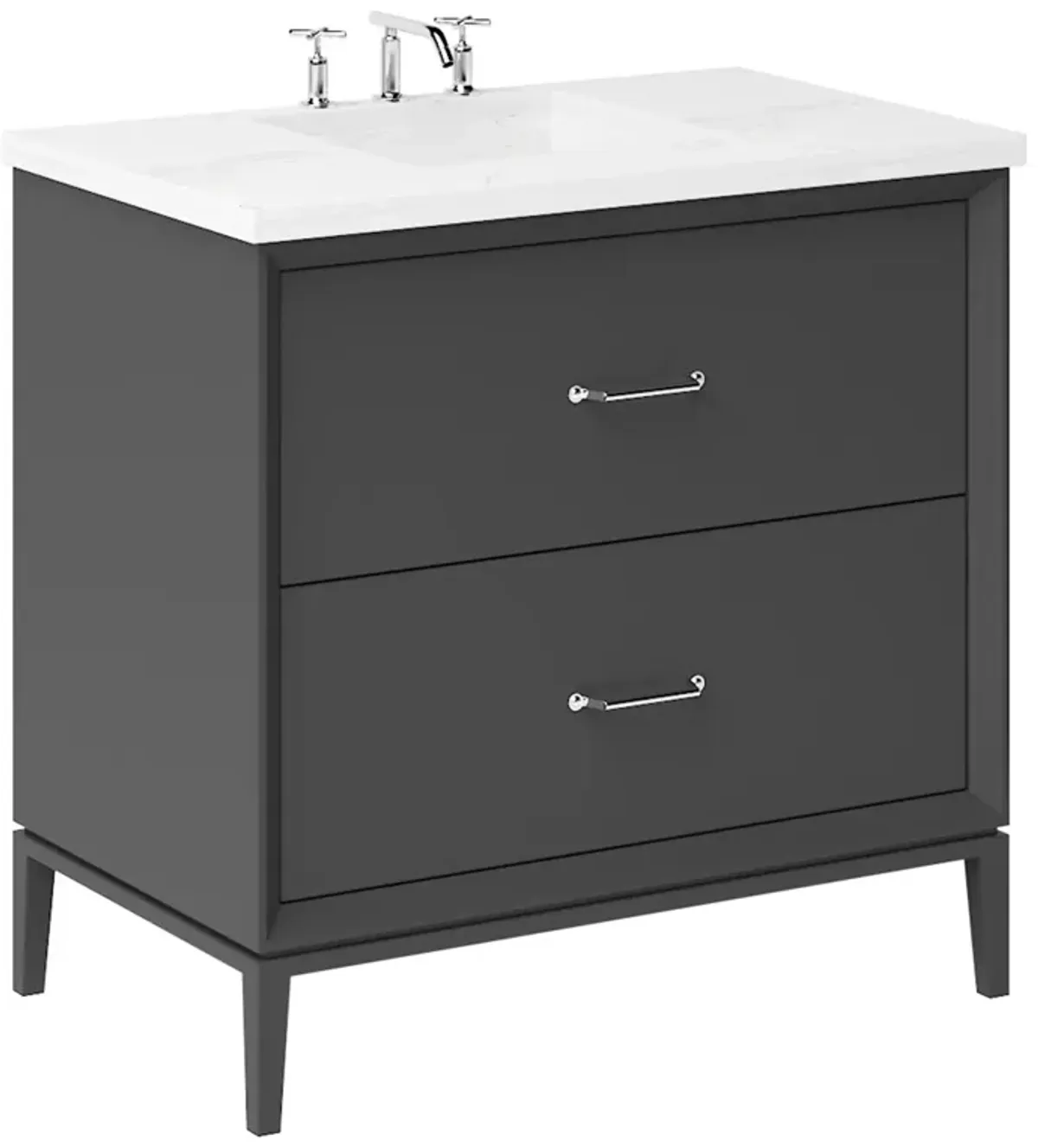 Hawthorne Two-Drawer Single Bathroom Vanity - Black