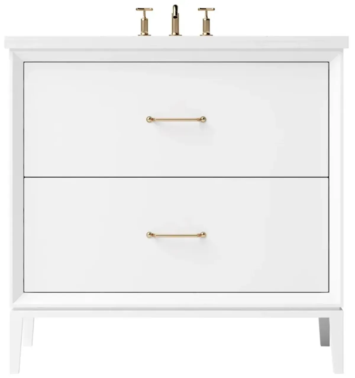 Hawthorne Two-Drawer Single Bathroom Vanity - White