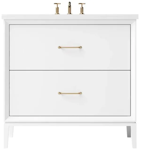 Hawthorne Two-Drawer Single Bathroom Vanity - White