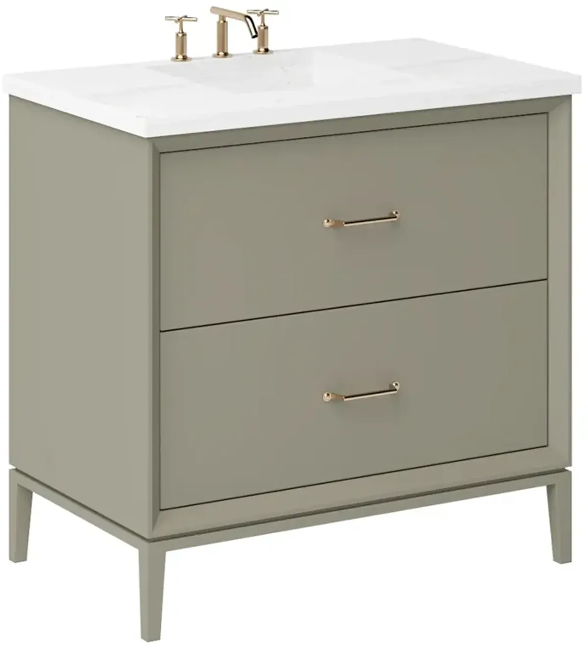 Hawthorne Two-Drawer Single Bathroom Vanity - Green