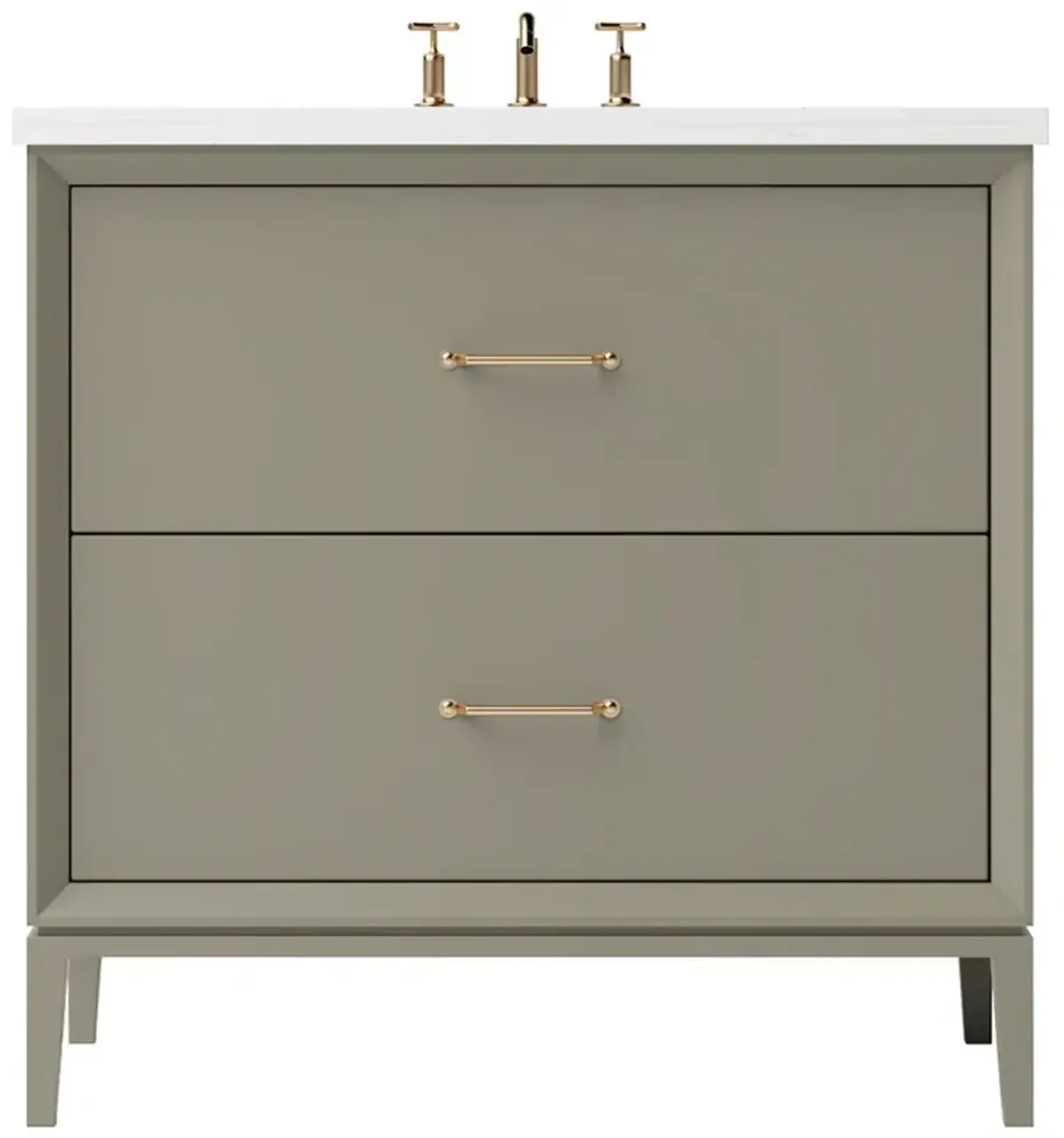 Hawthorne Two-Drawer Single Bathroom Vanity - Green