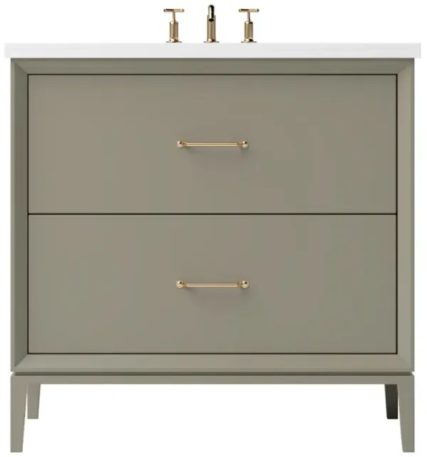 Hawthorne Two-Drawer Single Bathroom Vanity - Green