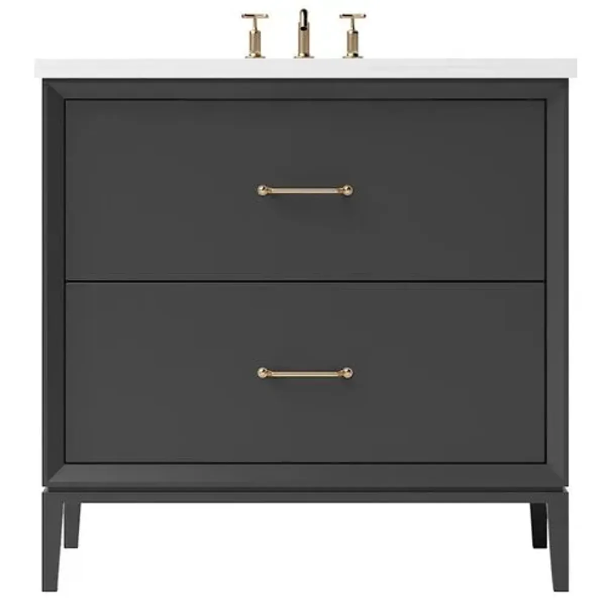 Hawthorne Two-Drawer Single Bathroom Vanity - Black