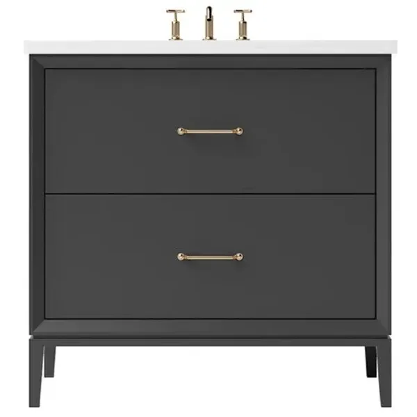 Hawthorne Two-Drawer Single Bathroom Vanity - Black