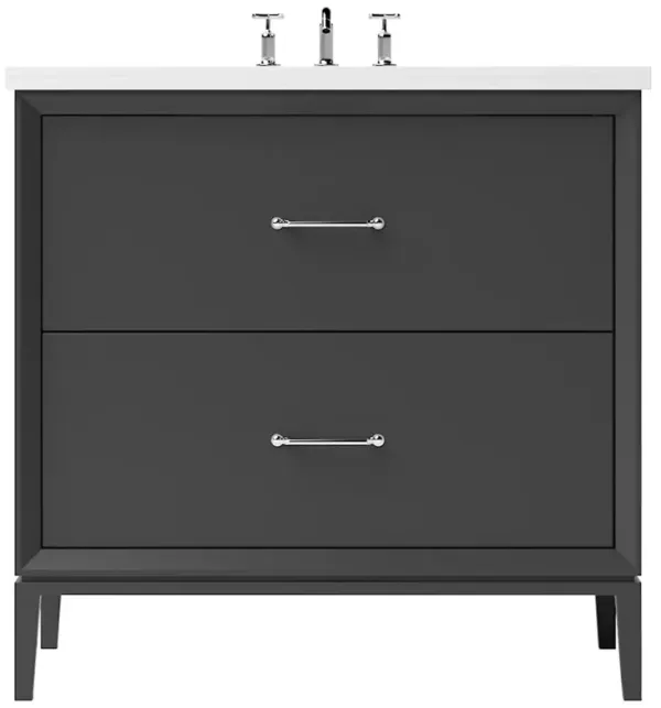 Hawthorne Two-Drawer Single Bathroom Vanity - Black
