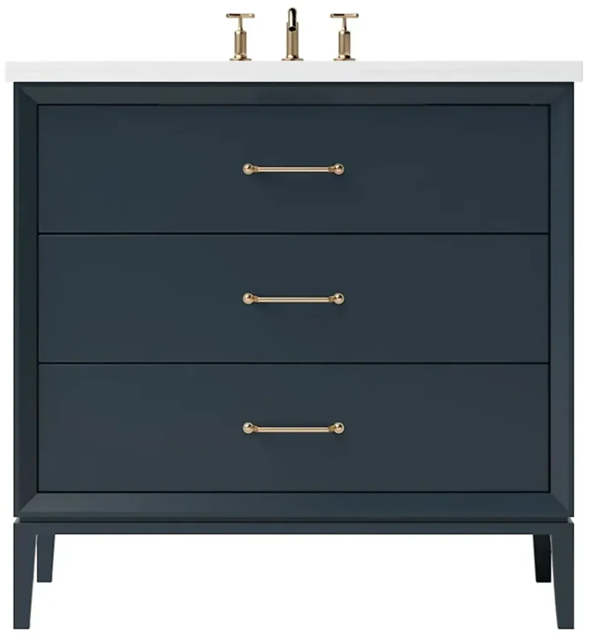 Hawthorne Three-Drawer Single Bathroom Vanity - Blue