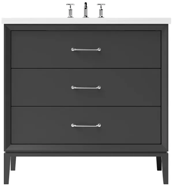 Hawthorne Three-Drawer Single Bathroom Vanity - Black