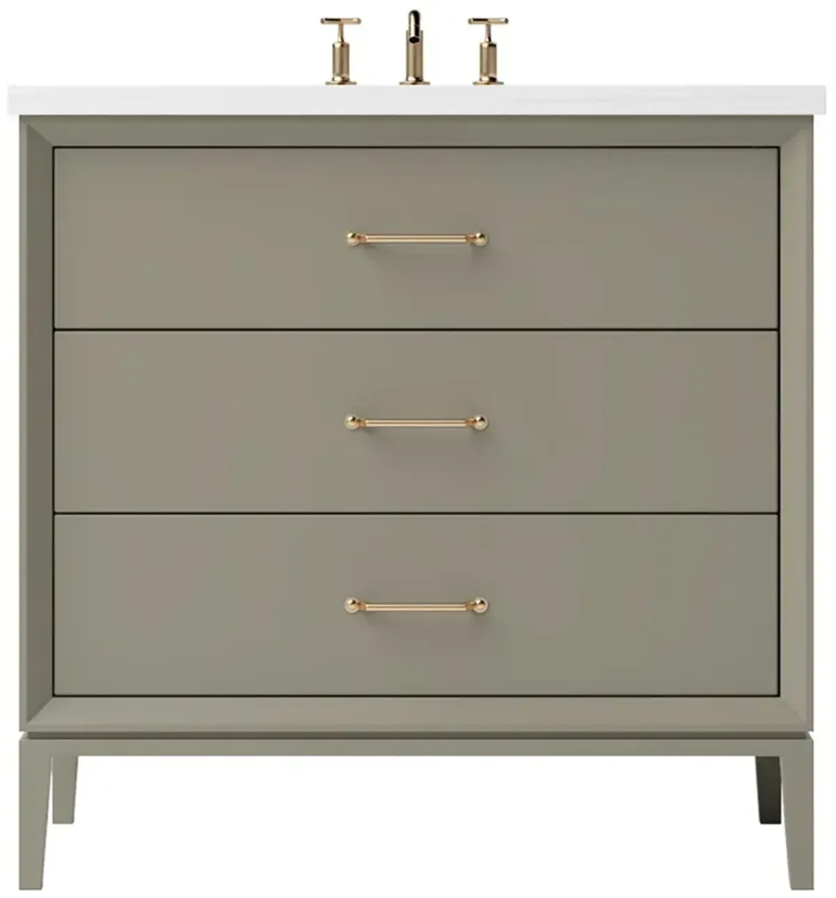Hawthorne Three-Drawer Single Bathroom Vanity - Green