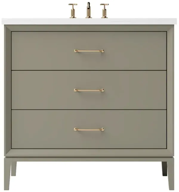 Hawthorne Three-Drawer Single Bathroom Vanity - Green