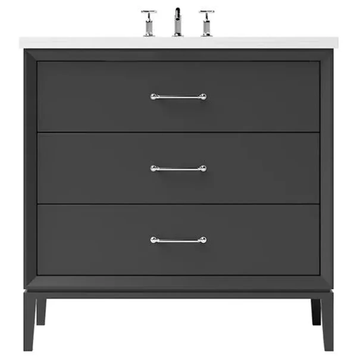 Hawthorne Three-Drawer Single Bathroom Vanity - Black