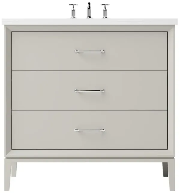 Hawthorne Three-Drawer Single Bathroom Vanity - Beige