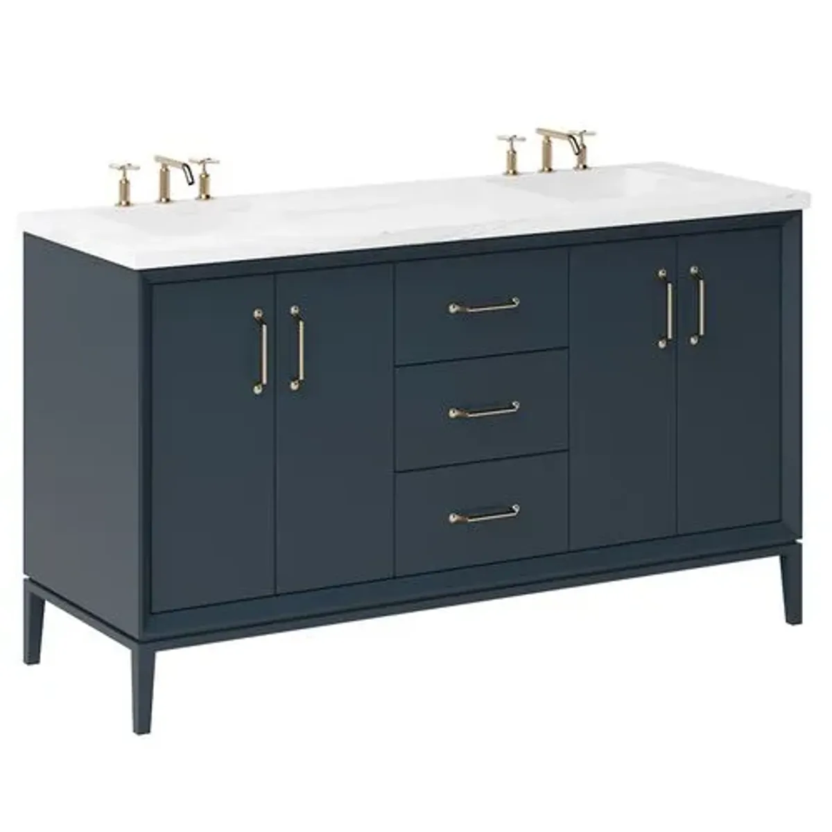 Hawthorne Double Bathroom Vanity - Blue