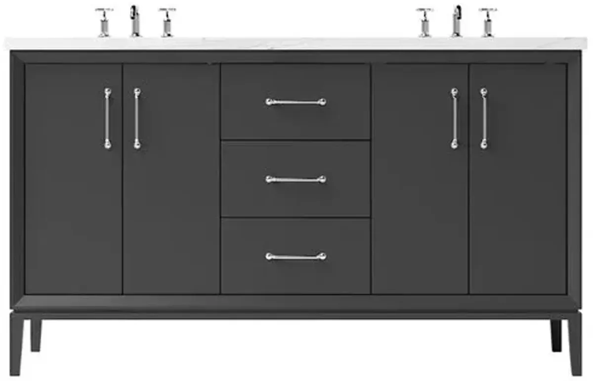 Hawthorne Double Bathroom Vanity - Black