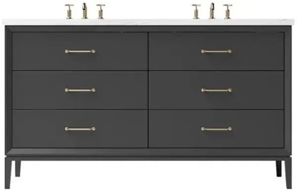 Hawthorne Double Drawer Bathroom Vanity - Black