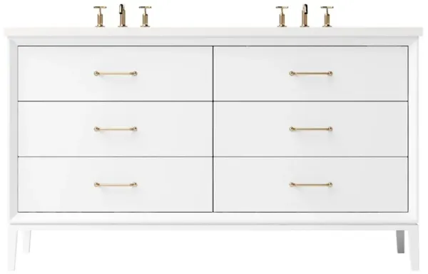Hawthorne Double Drawer Bathroom Vanity - White