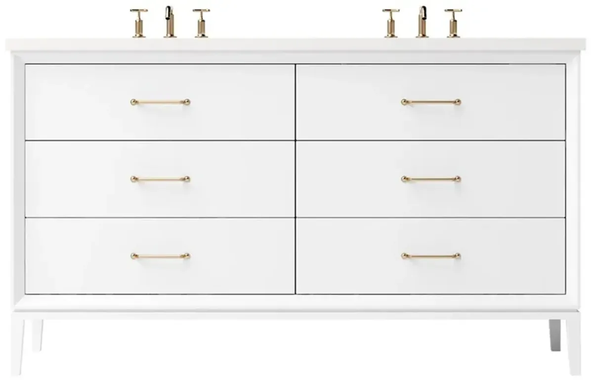 Hawthorne Double Drawer Bathroom Vanity - White