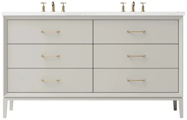 Hawthorne Double Drawer Bathroom Vanity - Brown