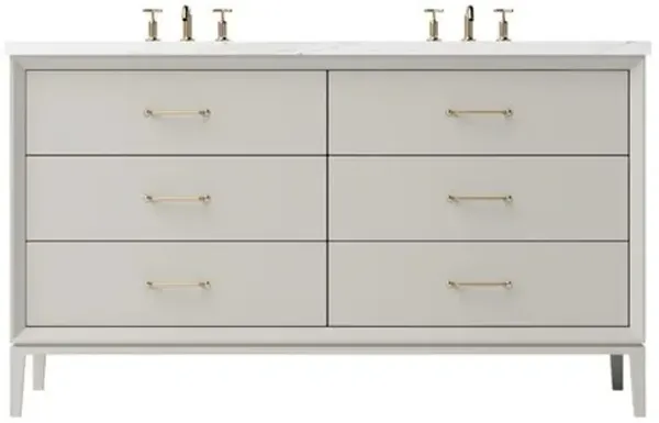 Hawthorne Double Drawer Bathroom Vanity - Brown