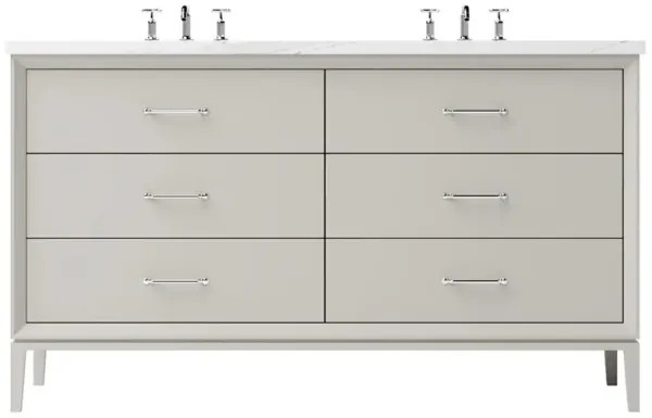 Hawthorne Double Drawer Bathroom Vanity - Brown