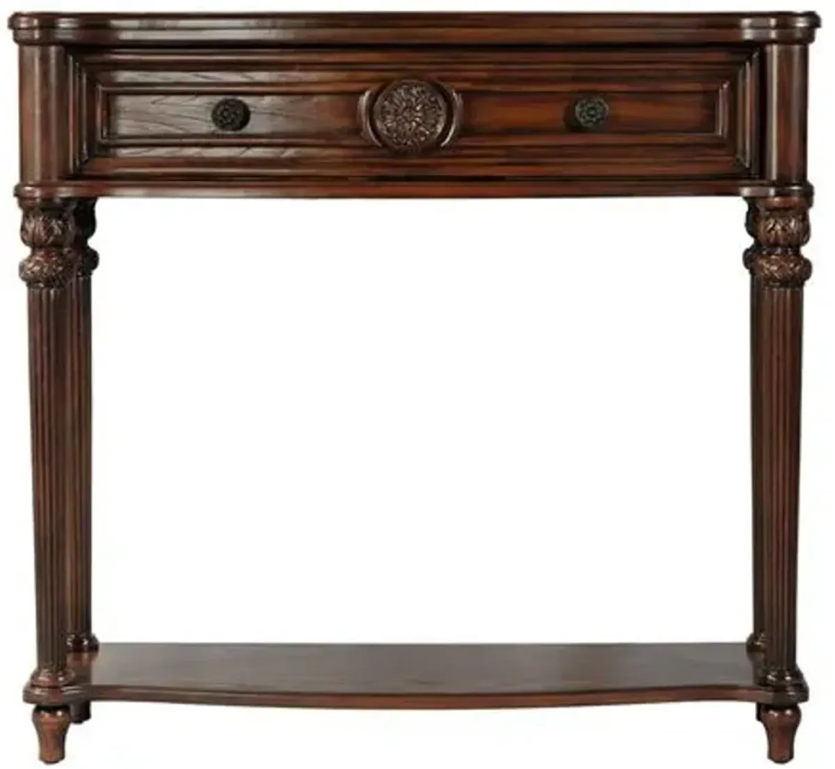 Alden 37" 1-Drawer Console Table with Lower Open Shelf - Brown