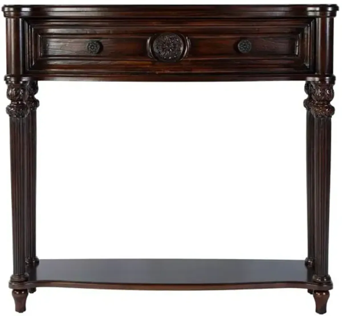 Alden 37" 1-Drawer Console Table with Lower Open Shelf - Brown