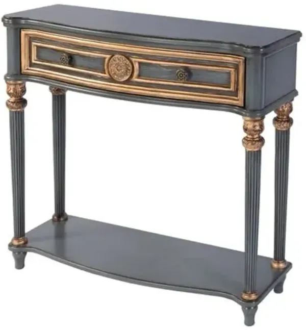 Alden 37" 1-Drawer Console Table with Lower Open Shelf - Blue