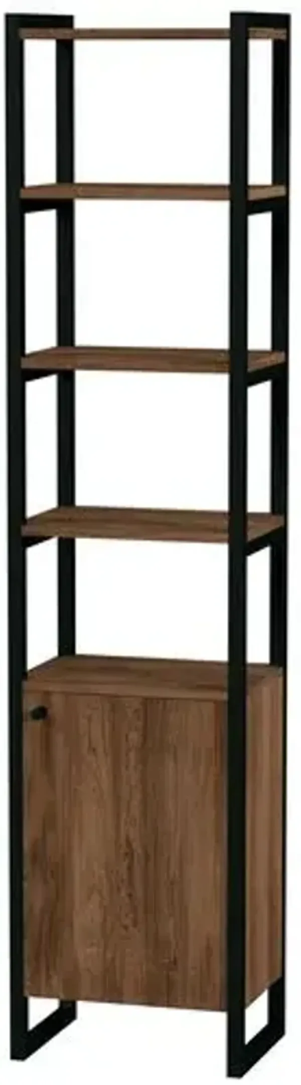 Darren 73" Narrow Bookcase with Storage - Medium Walnut - Brown