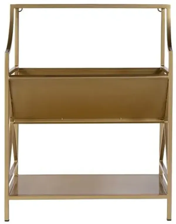 Grover Iron 2-Tier Bookshelf - Gold