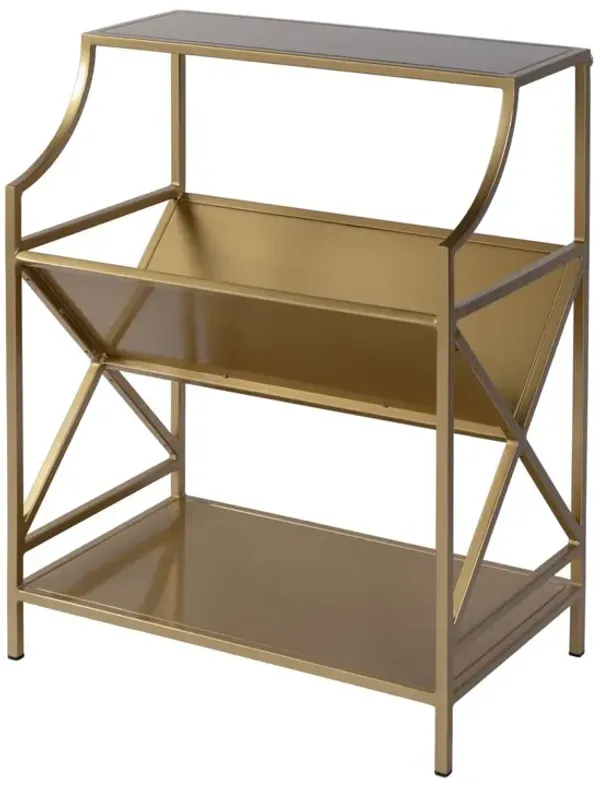 Grover Iron 2-Tier Bookshelf - Gold