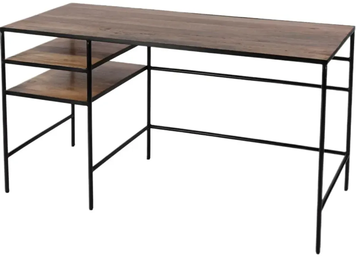 Howard Iron Writing Desk, Natural Mango