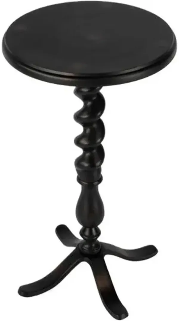 Malcolm 13" Round Cast Aluminum Pedestal Base Side Table - Gray