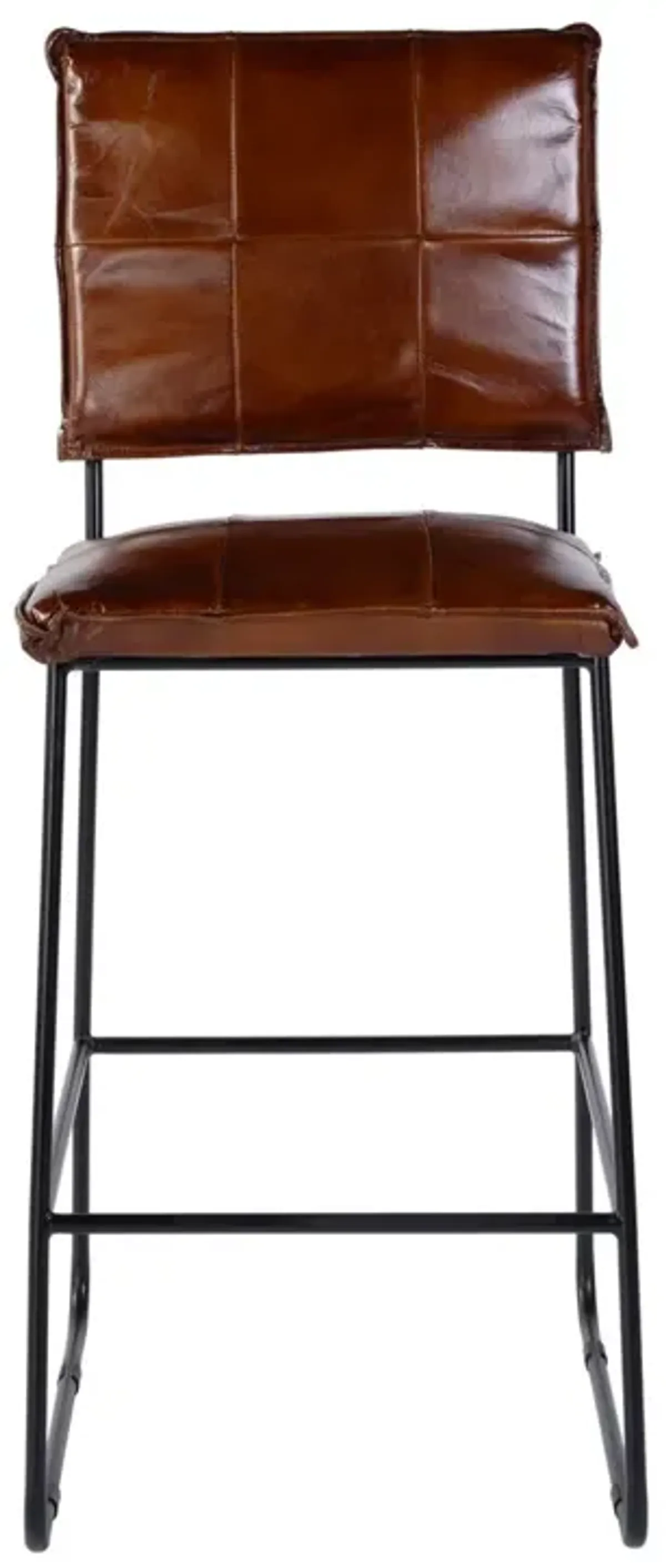 Sterling Leather Bar Stool, Brown