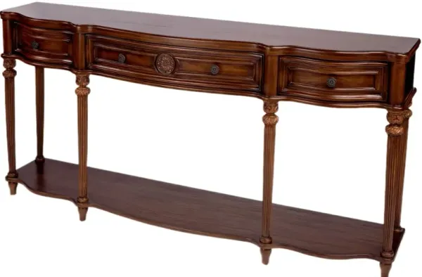 Alice 72" 3-Drawer Console Table/Buffet w/ Lower Open Shelf