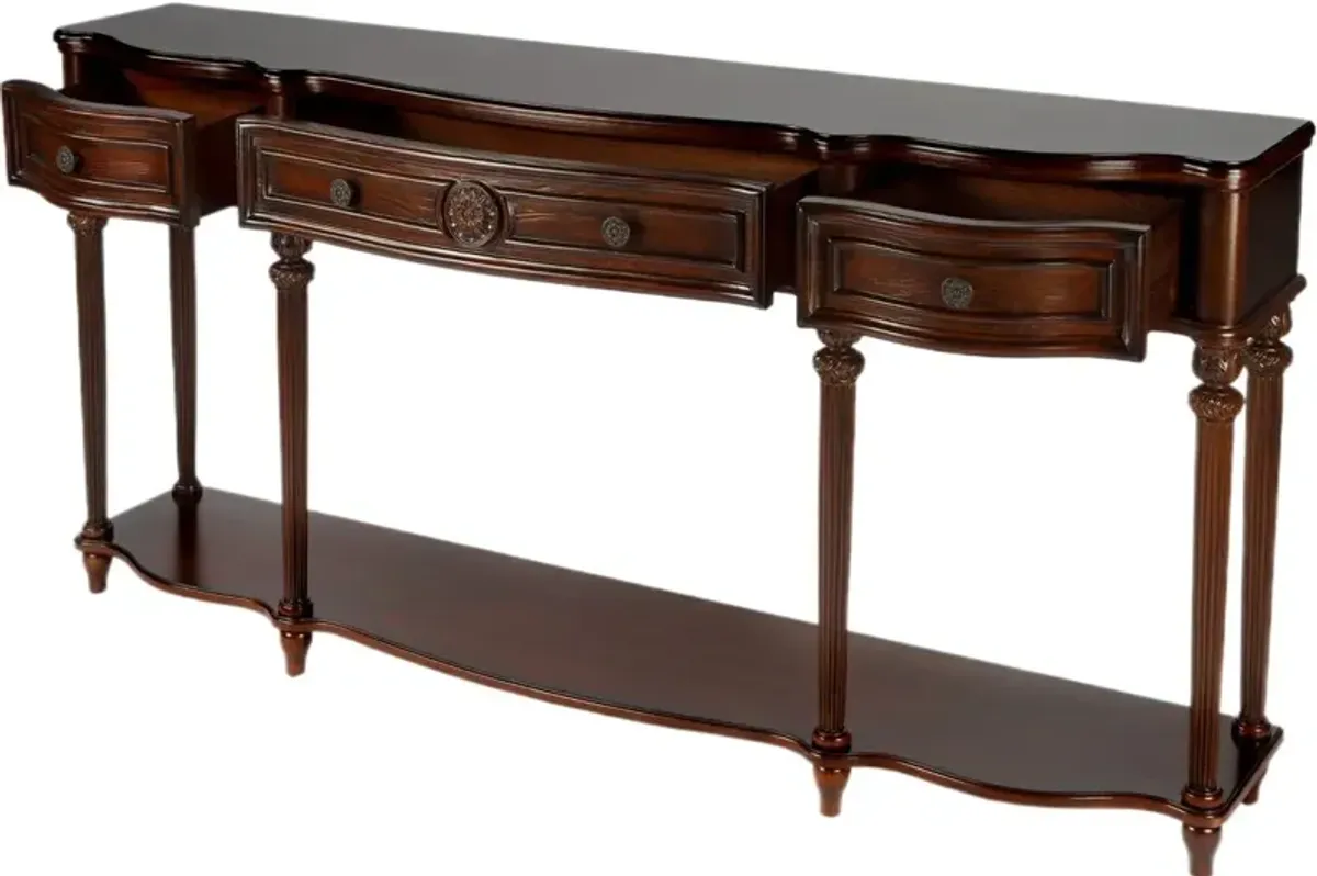 Alice 72" 3-Drawer Console Table/Buffet w/ Lower Open Shelf