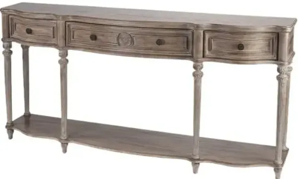 Alice 72" 3-Drawer Console Table/Buffet with Lower Open Shelf - Gray