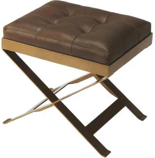Bernadette Leather Stool, Brown