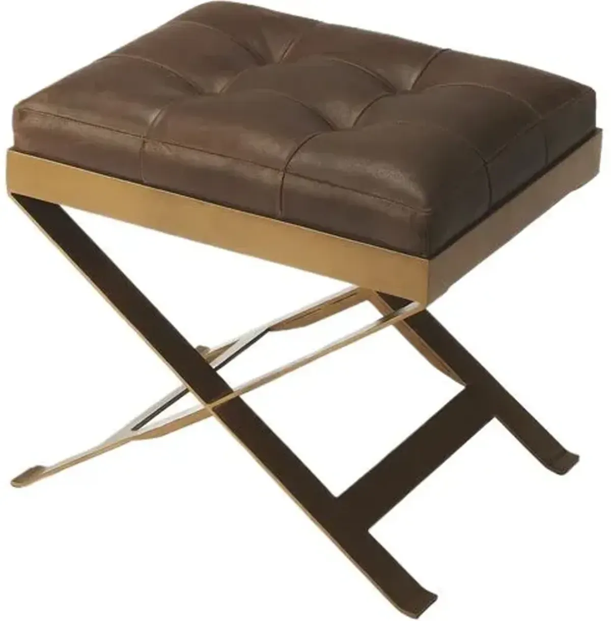 Bernadette Leather Stool - Brown
