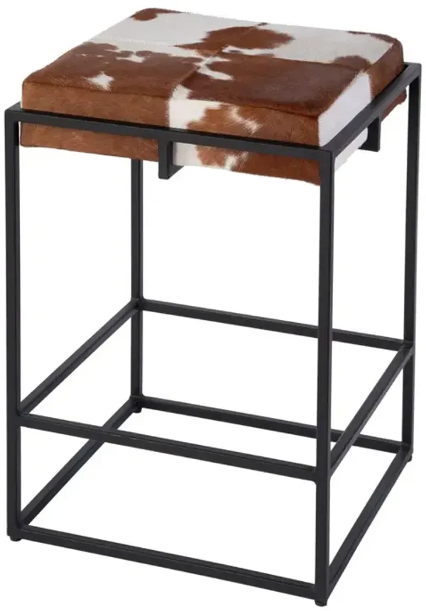 Bonnie Hair-on-Hide Leather Counter Stool - Brown