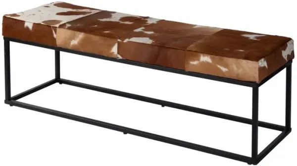 Bonnie 54" Hair-on-Hide Leather Bench