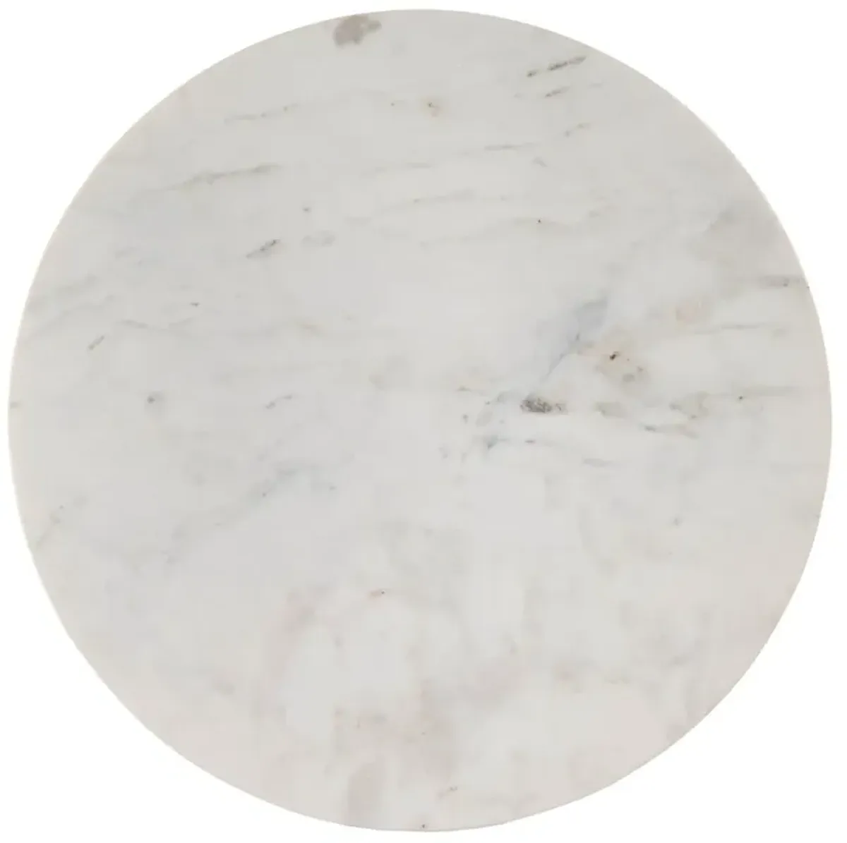 Estelle 22" Round Marble Ribbed Side Table, Brown