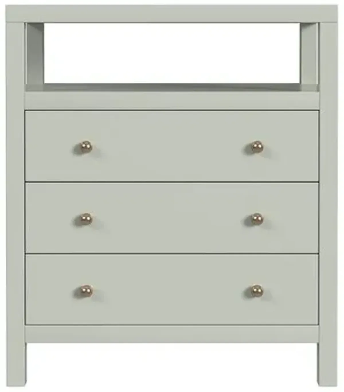 Charlie 27" 3-Drawer Tall Nightstand with Open Shelf on Top