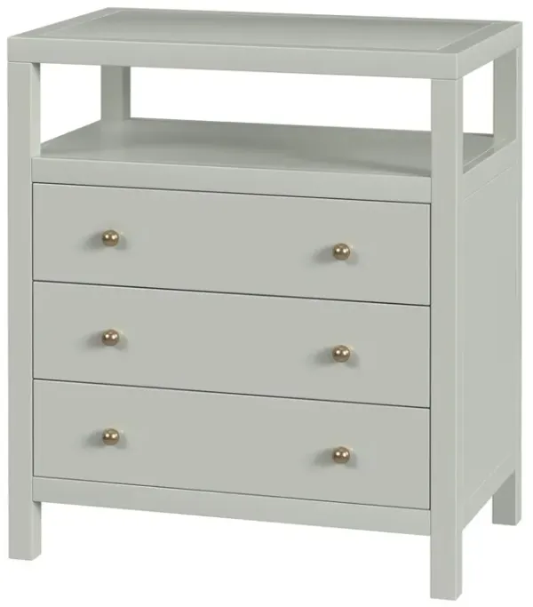 Charlie 27" 3-Drawer Tall Nightstand w/ Open Shelf on Top