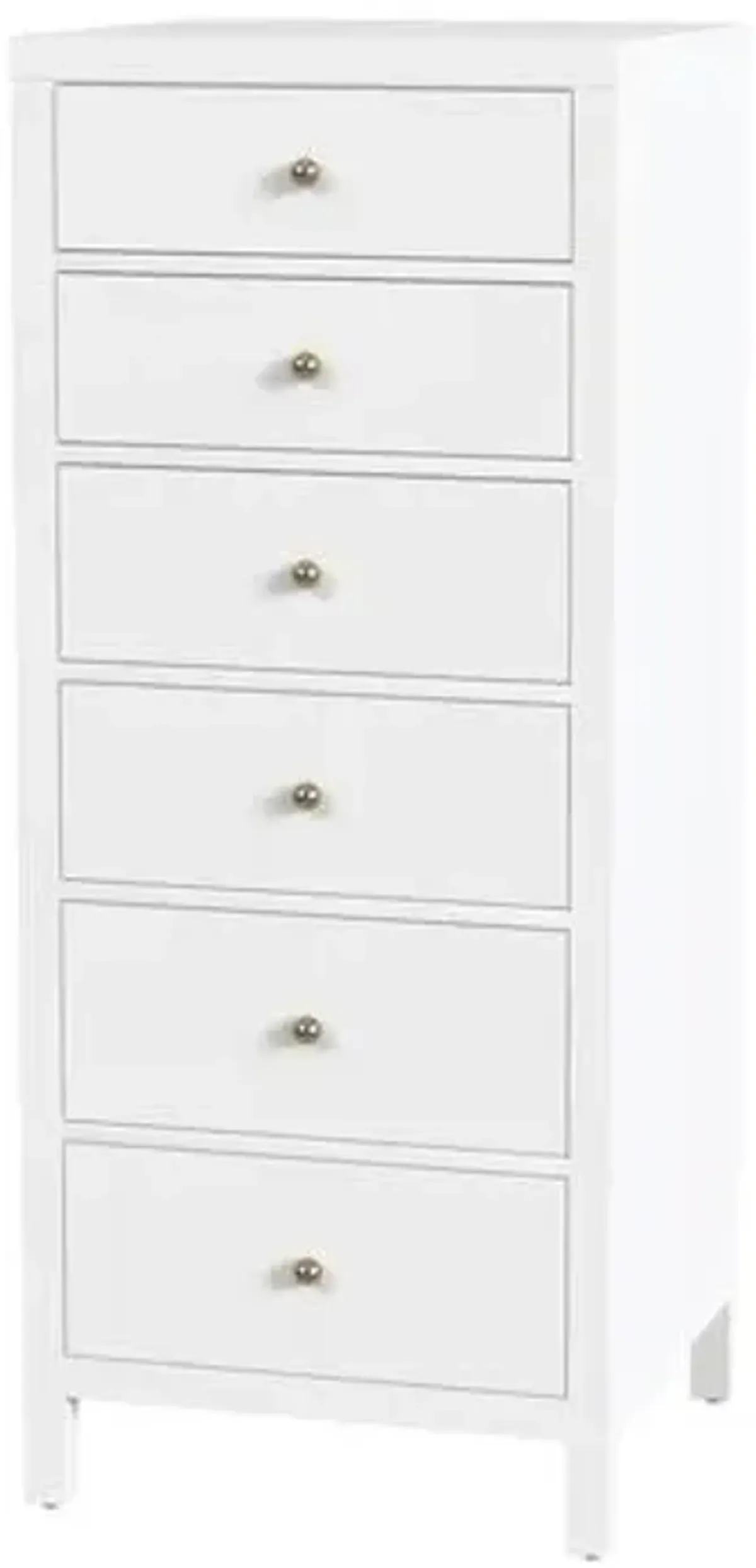 Charlie 6-Drawer Tall Lingerie Chest - White