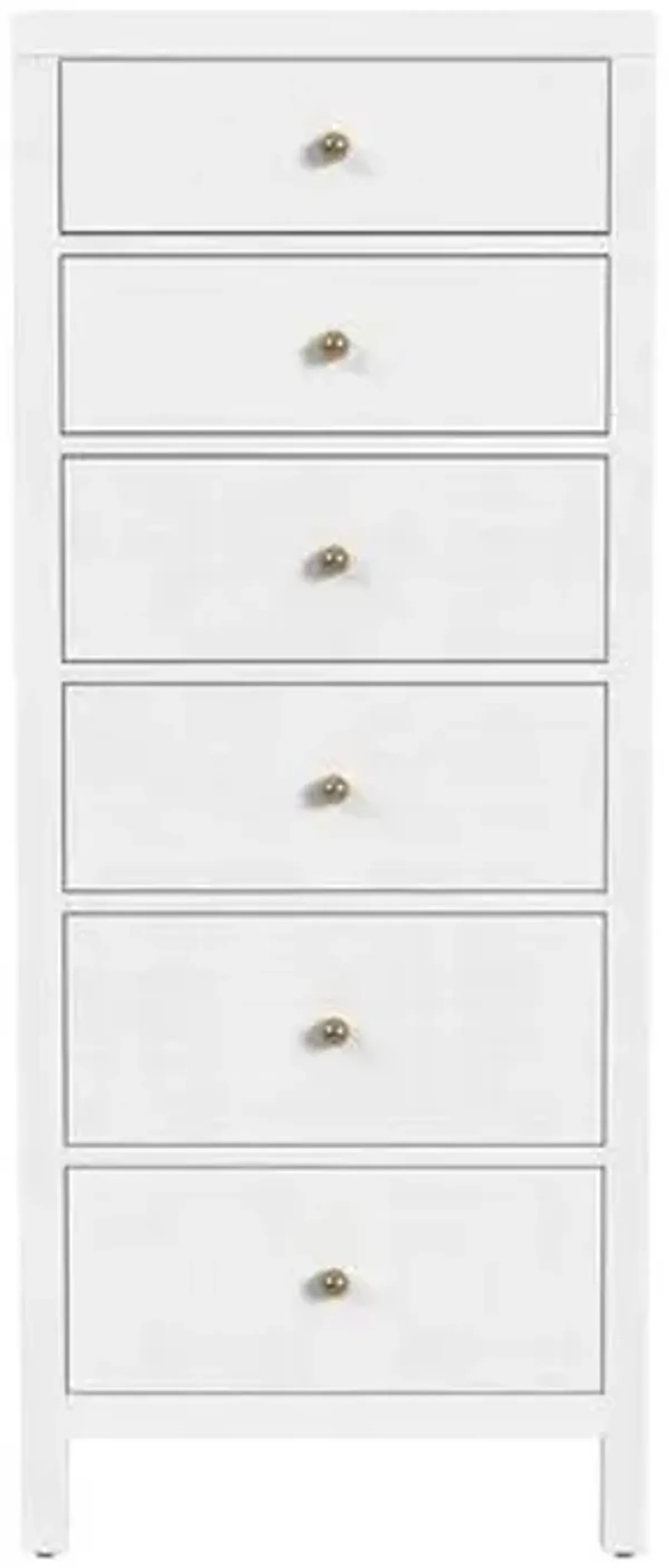 Charlie 22" Rectangular Wood 6-Drawer Lingerie Chest - White