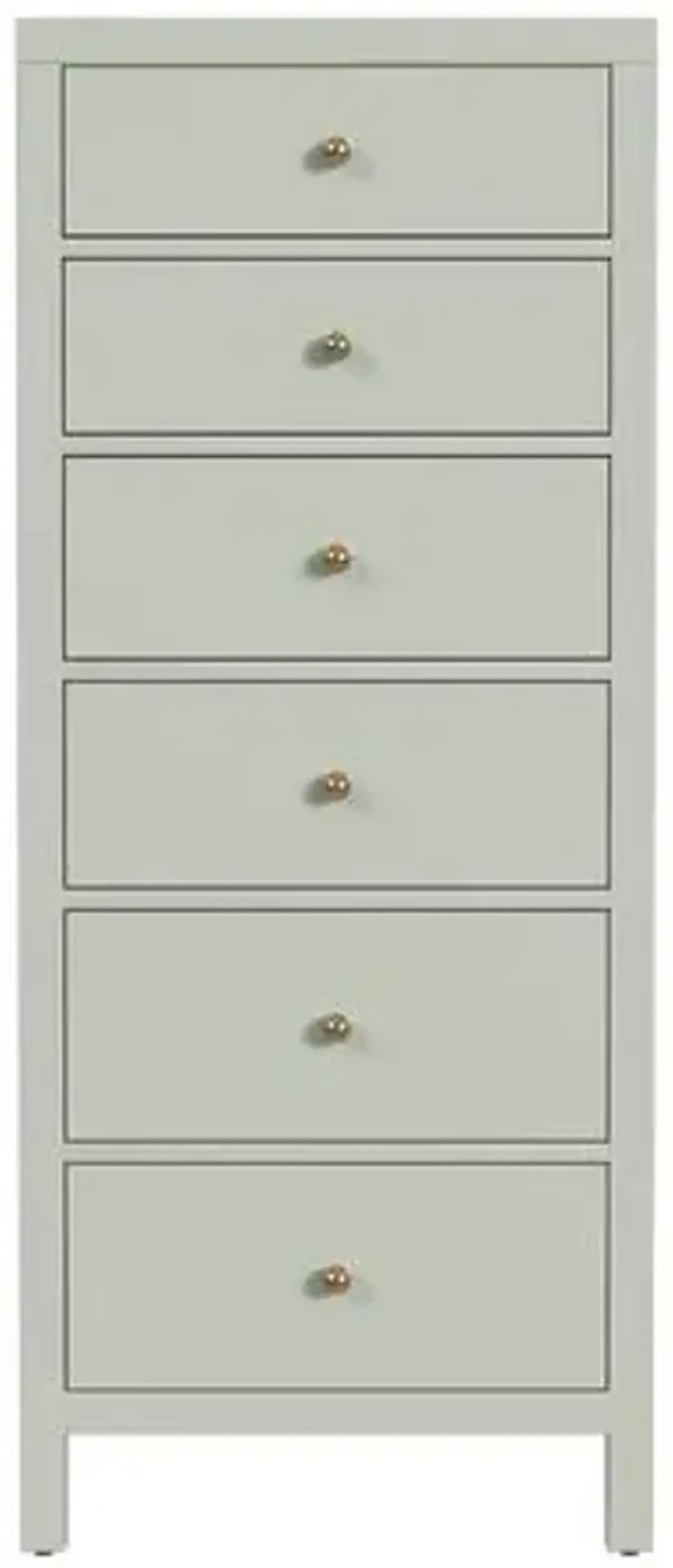 Charlie 6-Drawer Tall Lingerie Chest - Green