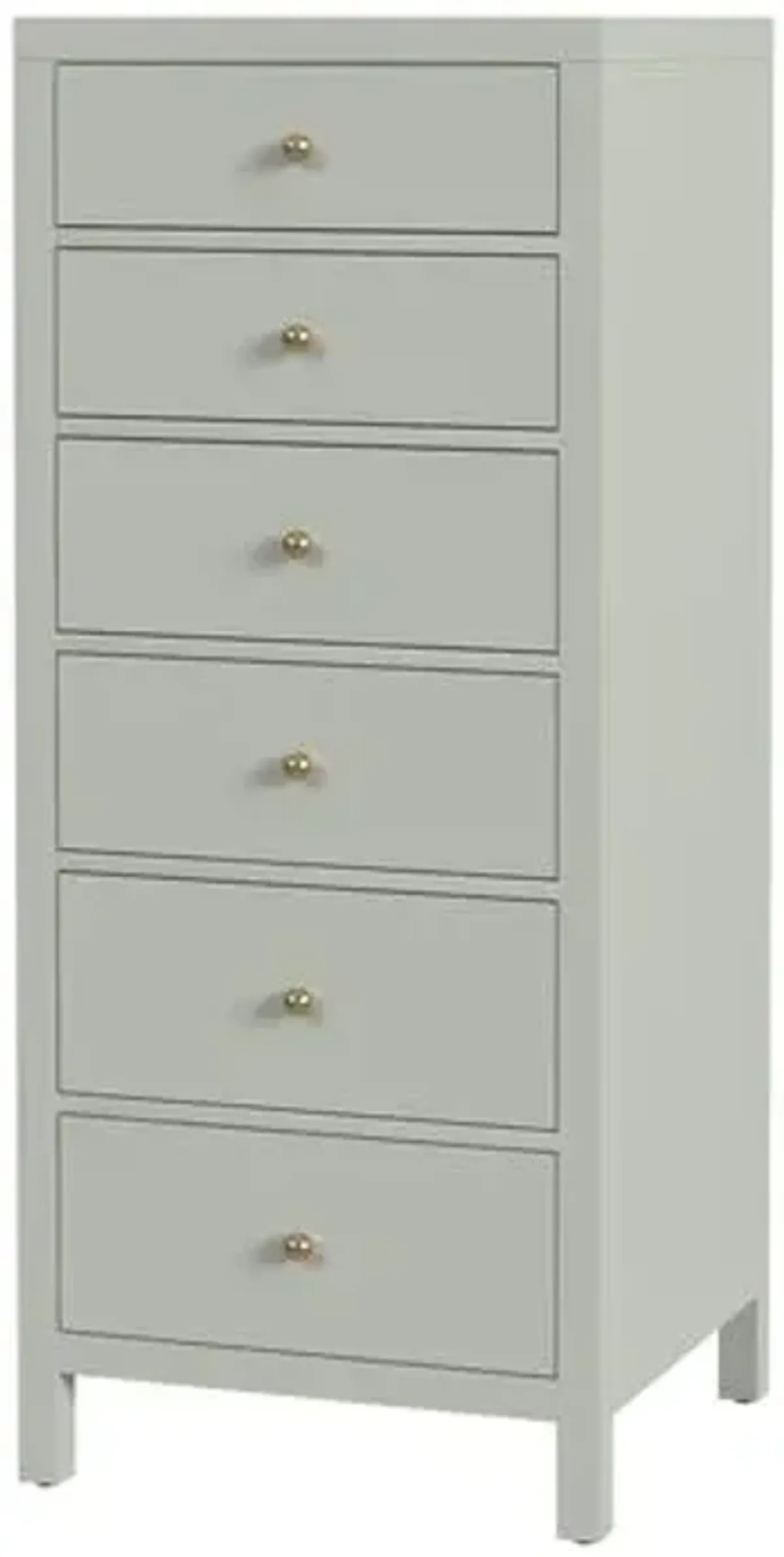 Charlie 6-Drawer Tall Lingerie Chest - Green