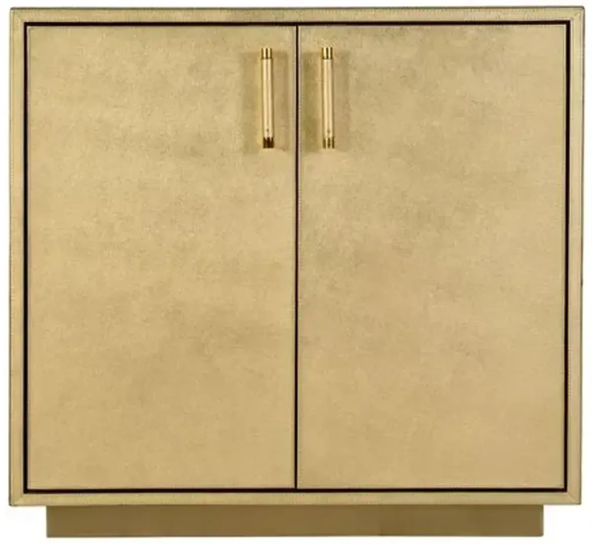 Jude 32" Leather 2-Door Accent Cabinet - Antique Gold