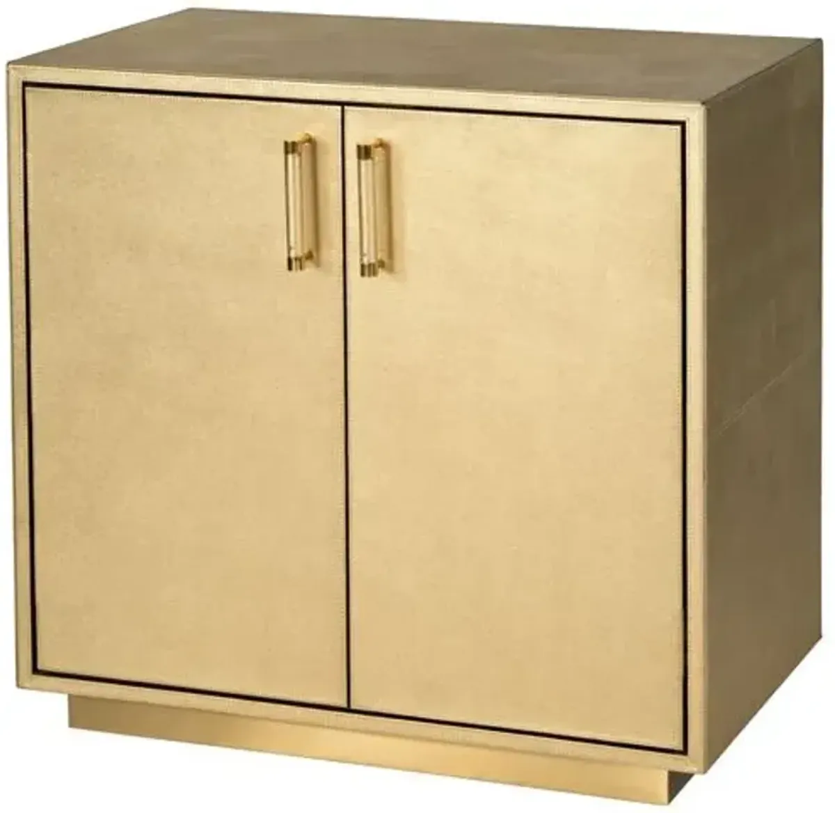 Jude 32" Leather 2-Door Accent Cabinet - Antique Gold