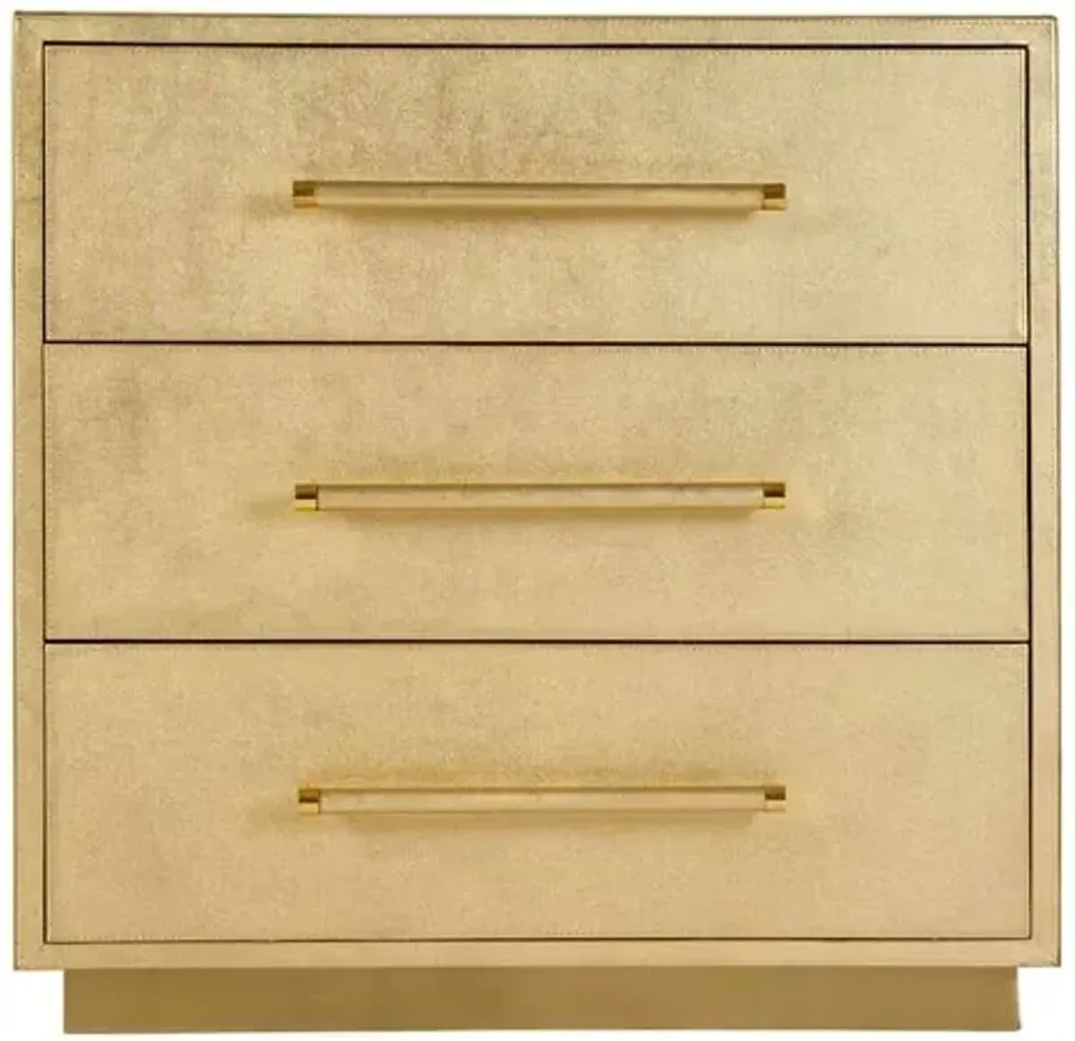 Jude 3-Drawer Leather Wrapped Accent Chest - Antique Gold